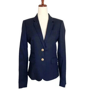 J. Crew Wool Schoolboy Blazer Navy Blue 4 Tall